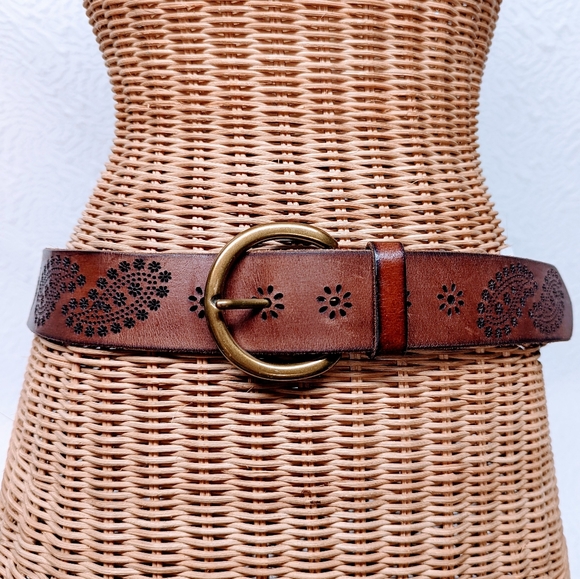 Lucky Brand Accessories - LUCKY BRAND | Laser Cut Leather Brass Buckle